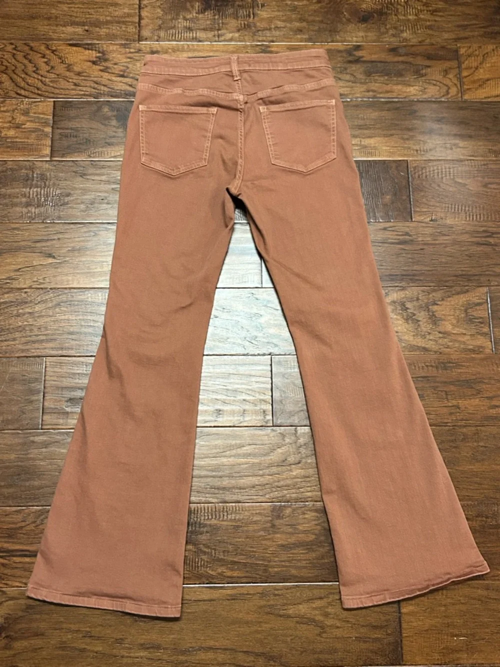 Pilcro Anthropologie High Rise Bootcut Jeans Rust Brown Size 27 Patch Pocket - Picture 4 of 9